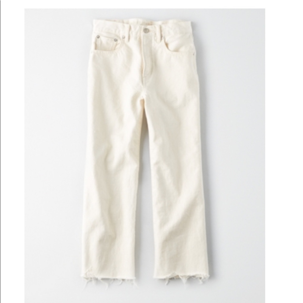 white crop jean